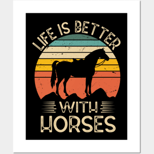 Life Is Better With Horses Horse Lover Design Horse Posters and Art